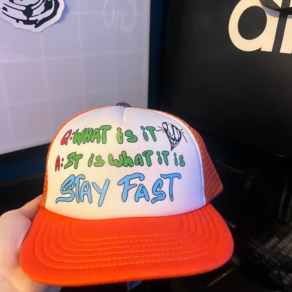 Chrome Hearts Orange and Black Trucker Hat